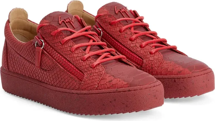 Frankie snakeskin-effect low-top leather sneakers - Image 2