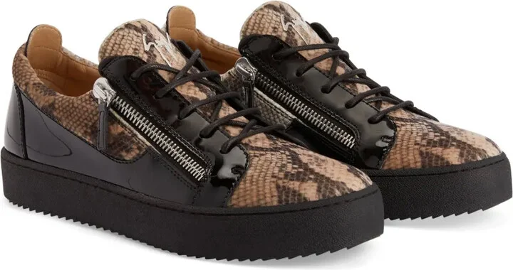 Frankie snakeskin-print leather sneakers - Image 2