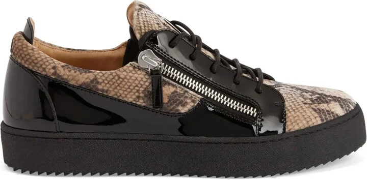 Frankie snakeskin-print leather sneakers
