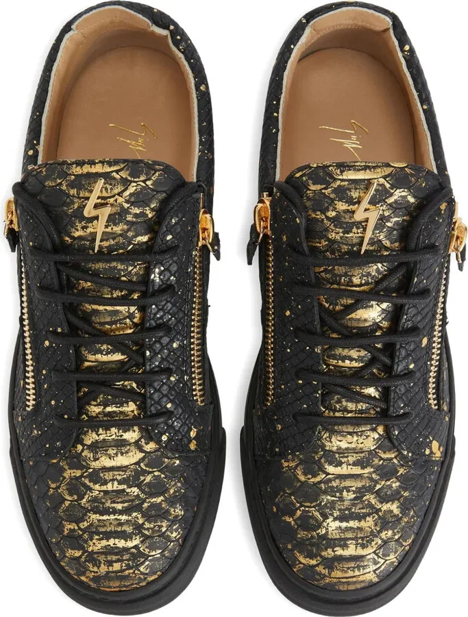 Frankie snakeskin-print zip sneakers - Image 4