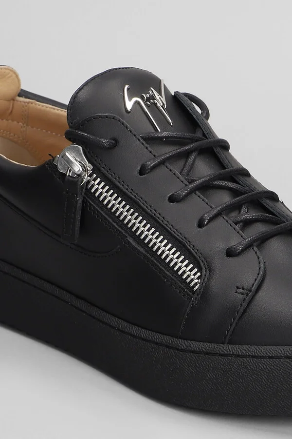 Frankie Sneakers In Black Leather - Image 5