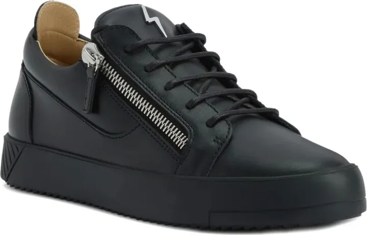 Frankie zip-detail leather sneakers - Image 2