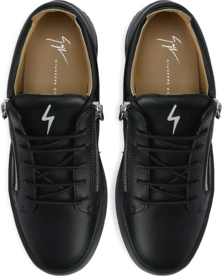Frankie zip-detail leather sneakers - Image 4
