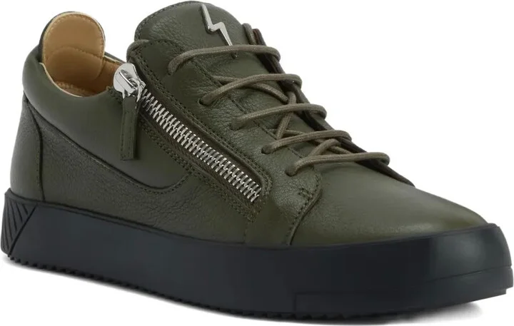 Frankie zip-detail leather sneakers - Image 2