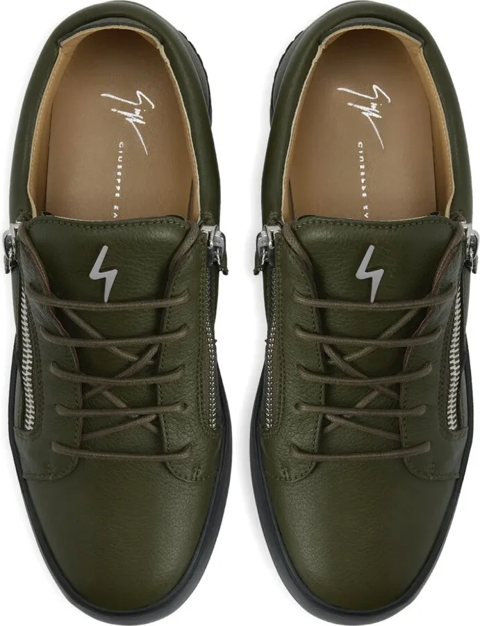 Frankie zip-detail leather sneakers - Image 4