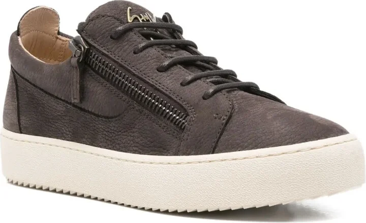 Frankie zip-detail leather sneakers - Image 2