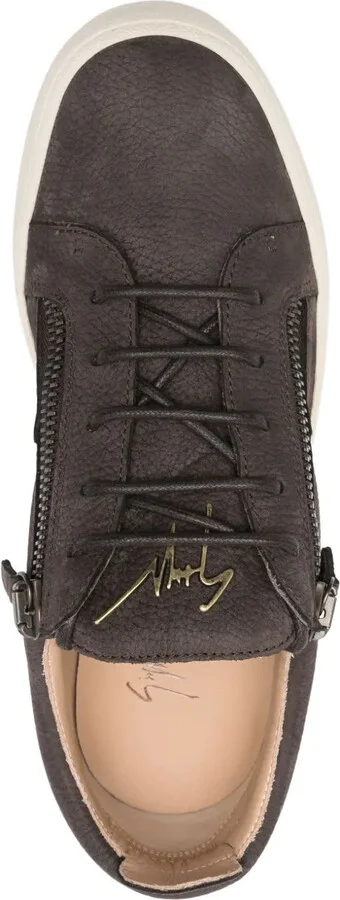 Frankie zip-detail leather sneakers - Image 4