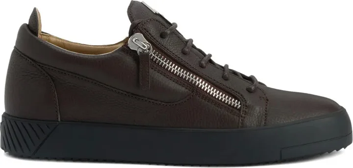 Frankie zip-detail leather sneakers