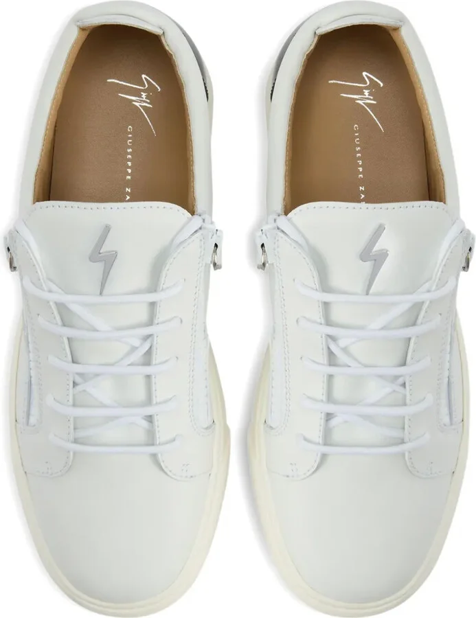 Frankie zip-detail leather trainers - Image 4