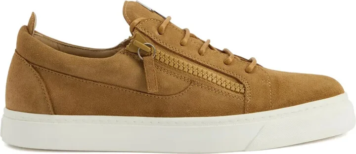 Frankie zip-fastening suede trainers