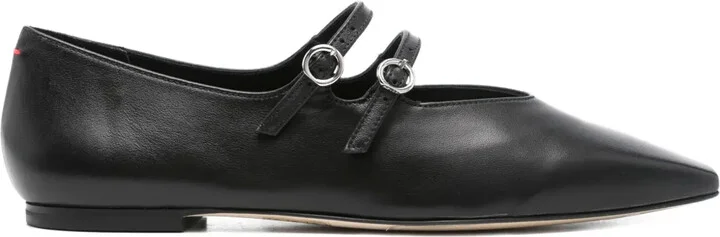 Franny double-buckle pointed ballet flats