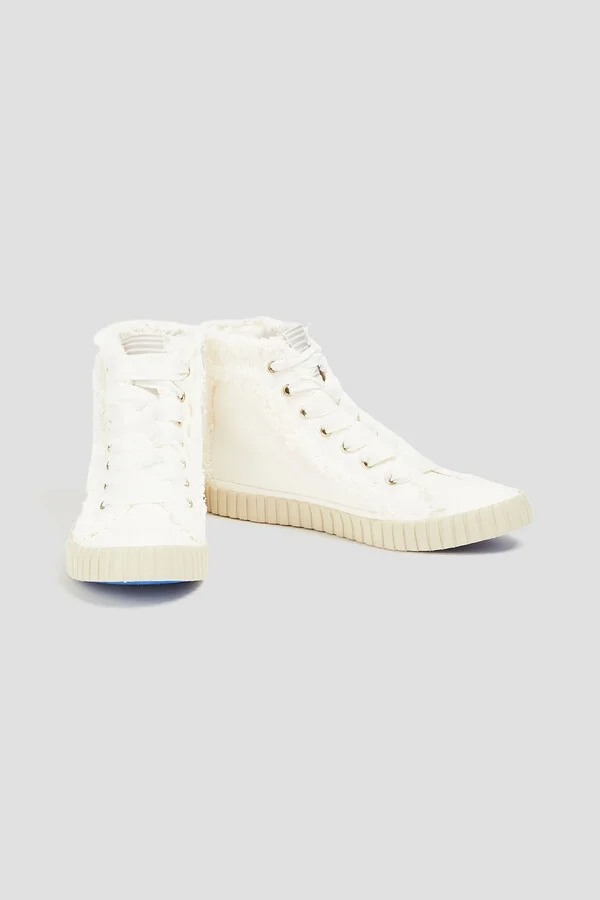 Frayed canvas high-top sneakers - Image 2
