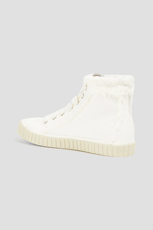 Frayed canvas high-top sneakers - Image 3