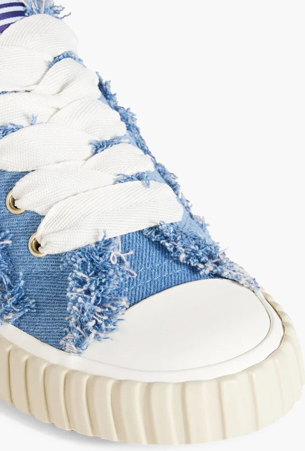Frayed denim sneakers - Image 4