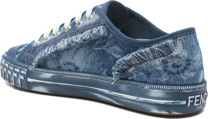 Frayed-Denim Trainers - Image 3