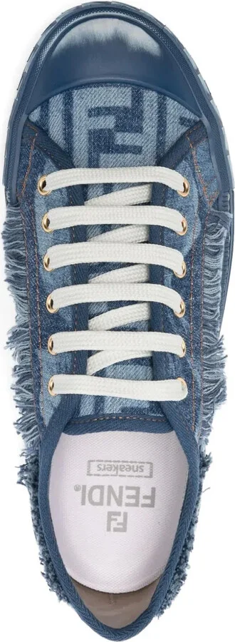 Frayed-Denim Trainers - Image 4
