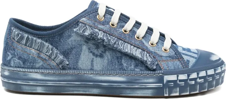 Frayed-Denim Trainers