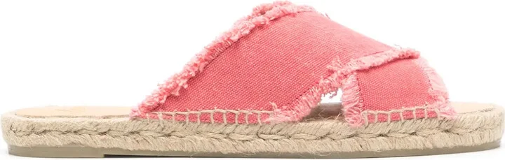 Frayed-Detailing Canvas Espadrilles