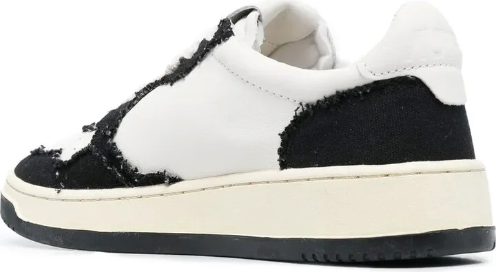 Frayed-Panels Lace-Up Sneakers - Image 3
