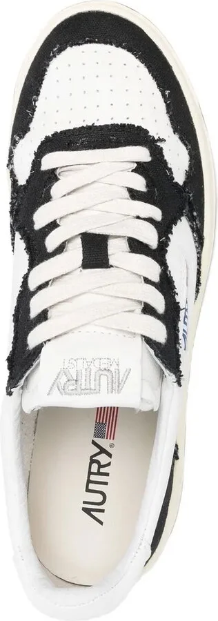 Frayed-Panels Lace-Up Sneakers - Image 4