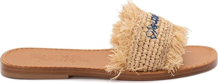 Frayed Slide Sandals