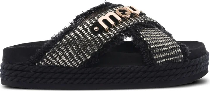 Frayed-Strap Platform Sandals