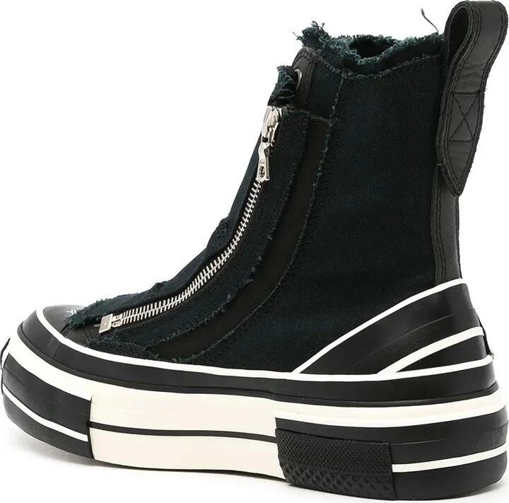 Frayed-Trimmed High-Top Sneakers - Image 3