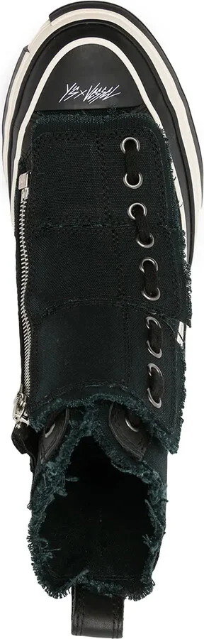 Frayed-Trimmed High-Top Sneakers - Image 4