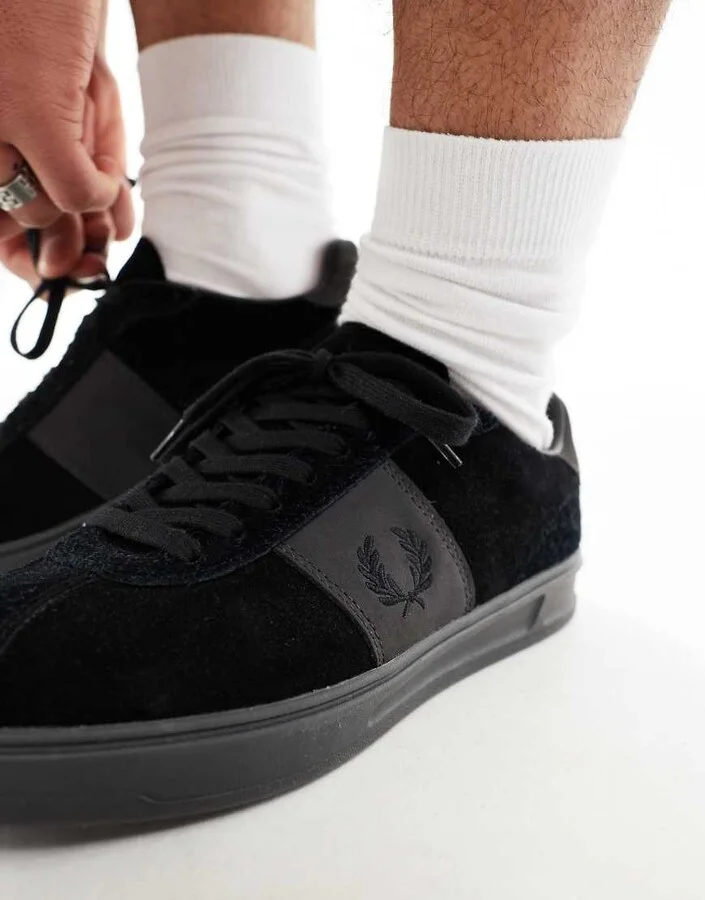 Fred Perry B4 suede sneakers in black - Image 3