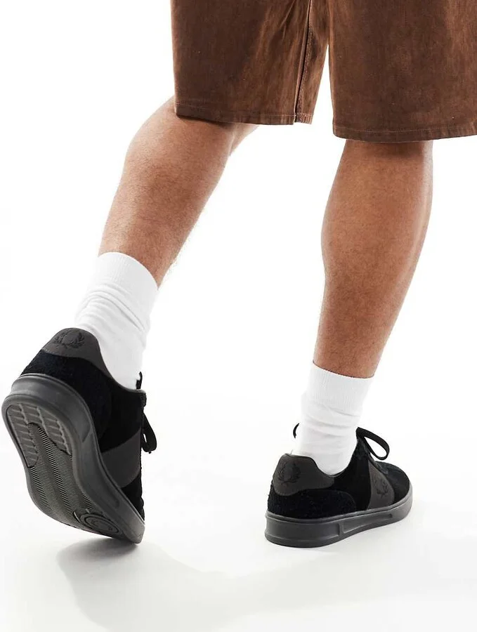 Fred Perry B4 suede sneakers in black - Image 4
