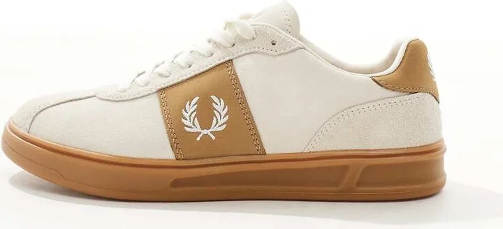 Fred Perry B4 suede sneakers in white/beige - Image 2