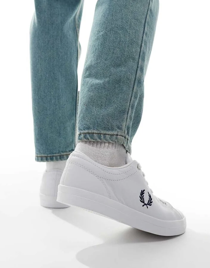 Fred Perry B7 leather sneakers in white - Image 3