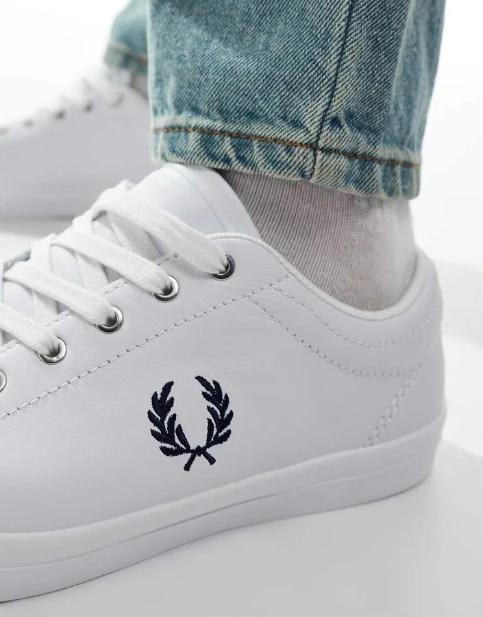 Fred Perry B7 leather sneakers in white - Image 4
