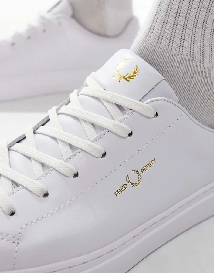 Fred Perry B71 leather sneakers in white - Image 4