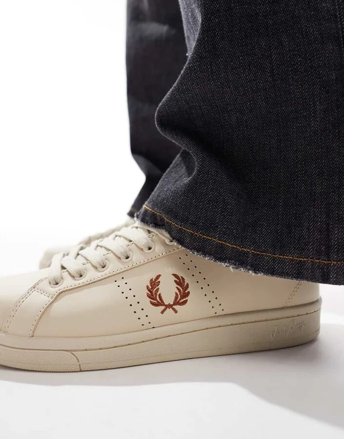 Fred Perry B721 leather sneakers in beige - Image 4