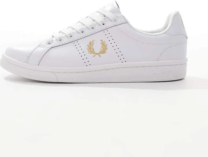 Fred Perry B721 leather sneakers in white - Image 2