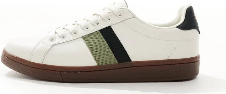Fred Perry B721 leather tape detail sneakers in white - Image 2