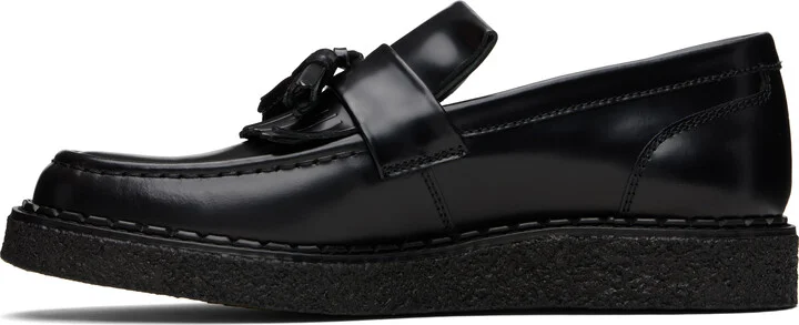 Fred Perry Black George Cox Edition Leather Tassel Loafers - Image 3