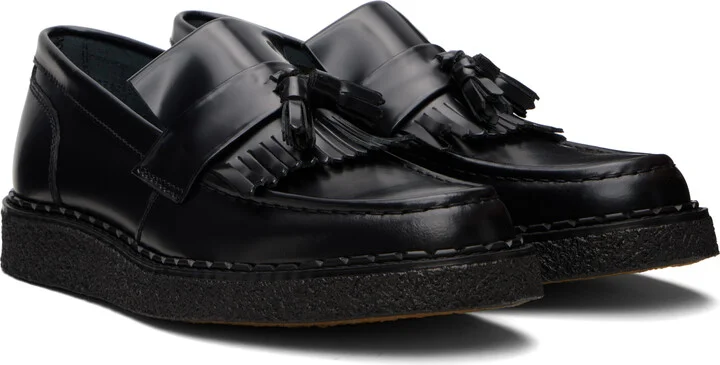 Fred Perry Black George Cox Edition Leather Tassel Loafers - Image 4