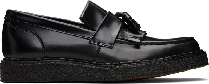 Fred Perry Black George Cox Edition Leather Tassel Loafers