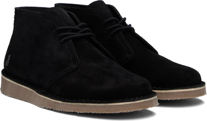 Fred Perry Black Hawley Suede Desert Boots - Image 4