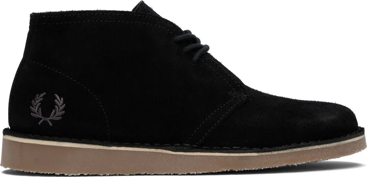 Fred Perry Black Hawley Suede Desert Boots