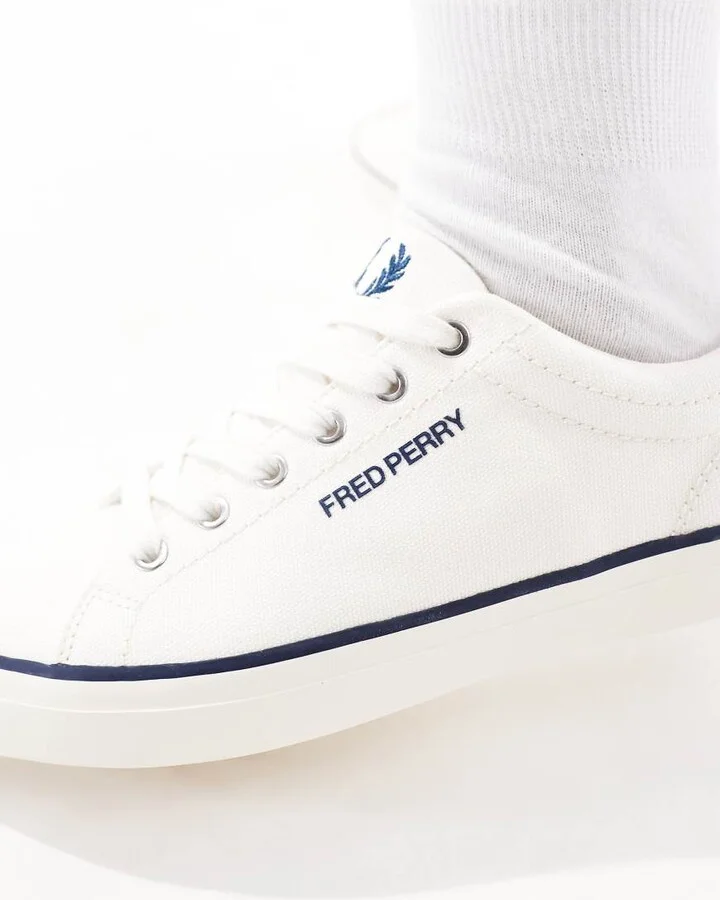 Fred Perry canvas sneakers in white - Image 3