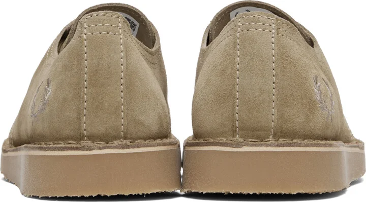 Fred Perry Khaki Linden Suede Derbys - Image 2
