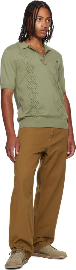 Fred Perry Khaki Linden Suede Derbys - Image 5