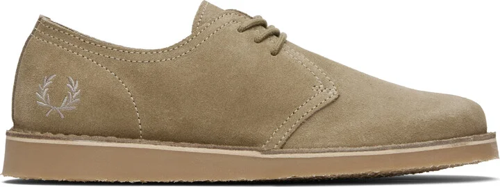Fred Perry Khaki Linden Suede Derbys