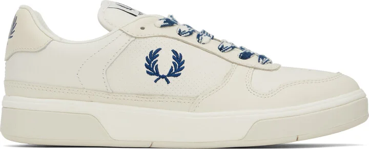 Fred Perry Off-White & Navy B300 Sneakers
