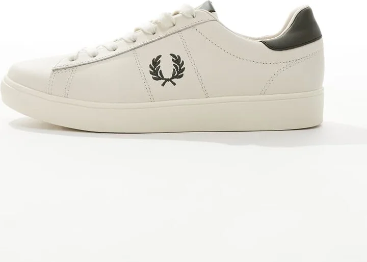 Fred Perry spencer leather sneakers in off white and gray - Image 2