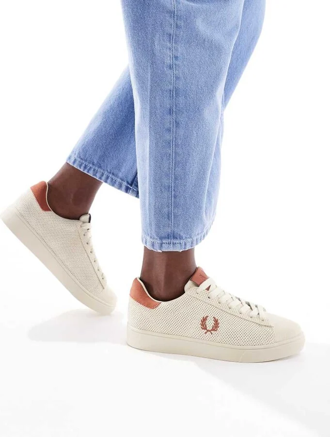 Fred Perry spencer suede sneakers in ecru - Image 2
