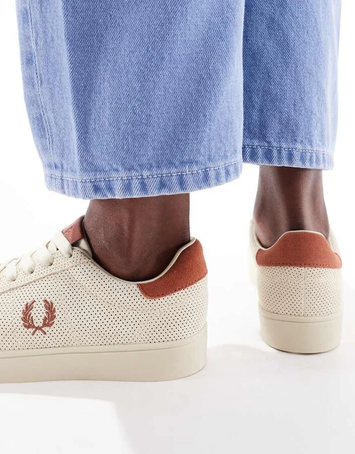 Fred Perry spencer suede sneakers in ecru - Image 4